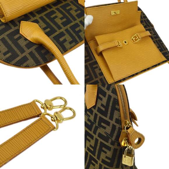 Fendi Zucca Canvas Convertible Dome Bag Brown